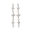 Brass Pave Clear Cubic Zirconia 3 Star Links Connector Charms CU-H003-04P-1