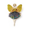 Butterfly Dancer Enamel Pin with Rhinestone JEWB-P016-01G-03-2