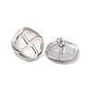 Non-Tarnish Flat Round 304 Stainless Steel Stud Earrings for Women EJEW-L272-014P-2