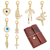 8Pcs Brass Pave Cubic Zirconia Enamel Pendant Decorations HJEW-BC00127-1
