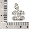 Leaf Rack Plating Brass Micro Pave Clear Cubic Zirconia Pendant KK-H485-08P-3