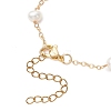Natural Cultured Freshwater Pearl Beads & Brass Cable Chain Bracelet Making AJEW-JB01450-4