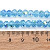 Electroplate Transparent Glass Beads Strands EGLA-A046-01B-16-4