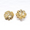 Real 18K Gold Plated 4-Petal 925 Sterling Silver Bead Caps STER-M100-07-1