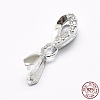 Anti-Tarnish Rhodium Plated 925 Sterling Silver Micro Pave Cubic Zirconia Pendant Bails STER-E053-48P-3