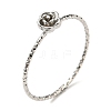 Non-Tarnish 304 Stainless Steel Rose Flower Finger Ring X-RJEW-P090-01P-1