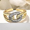 Brass Micro Pave Clear Cubic Zirconia Cuff Rings RJEW-U035-12GP-2