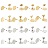 32Pcs 16 Style Ion Plating(IP) 304/201 Stainless Steel Stud Earring Findings STAS-ME0001-38-1