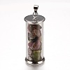 Alloy & Glass Wish Bottle Pendants G-Z017-01-1