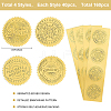 CRASPIRE 40 Sheets 4 Styles Self Adhesive Gold Foil Embossed Stickers DIY-CP0010-41-2