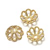 Multi-Petal Flower Brass Fancy Bead Caps KK-F0317-02G-NR-1