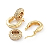 Rings Brass with Cubic Zirconia Dangle Hopp Earrings EJEW-Q811-34G-2