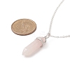 Natural Rose Quartz Geometry Pendant Necklace NJEW-JN04239-03-2