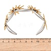 Two Tone 304 Stainless Steel Cuff Bangles for Women BJEW-B165-02B-3