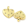 Heart Rack Plating Brass Micro Pave Clear Cubic Zirconia Pendants KK-Z053-02G-2