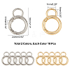 20Pcs 2 Colors Alloy Spring Gate Ring KEYC-NB0001-16-5