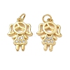 Brass Micro Pave Clear Cubic Zirconia Pendants CU-CBA9AFC-01G-35-1