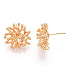 Brass Stud Earring Findings KK-T038-494G-4