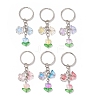 6Pcs Glass Butterfly Flower Keychain KEYC-JKC01111-1