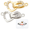 4 Sets 2 Colors Brass Micro Pave Cubic Zirconia Fold Over Clasps KK-BBC0001-46-1