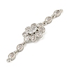 Brass Pave Clear Cubic Zirconia Flower Links Connector Charms KK-P277-50P-2