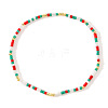 Minimalist Plastic & Brass Beads Stretch Bracelets for Women MY0437-8-1