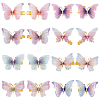 CRASPIRE 8Pcs 8 Style Double Layers Tulle Butterfly Alligator Hair Clips PHAR-CP0001-06-1