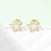 Brass Enamel Stud Earrings LS-EJEW-B152-01G-05-2