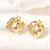 Brass Micro Pave Cubic Zirconia Stud Earrings EJEW-D355-02G-01-2