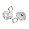 Brass Micro Pave Clear Cubic Zirconia Pendants KK-CBA61F8-06P-2