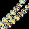Electroplate Transparent Glass Beads Strands EGLA-B012-AB01-2