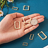  8Pcs 4 Size Brass Rectangle Hoop Earrings for Women EJEW-TA0001-12-10