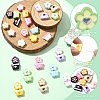 36pcs 18 Styles Baking Paint Alloy Beads FIND-CJ0004-21-3