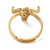 Cattle 304 Stainless Steel Adjustable Rings for Women RJEW-F163-02G-3