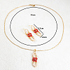 Plastic Beaded Oval with Flower Jewelry Set YW1382-2-4