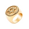 Star of David Pattern 304 Stainless Steel Finger Rings for Men FS-WGD55C6-23-1