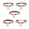 Chakra Theme Gemstone & Synthetic Hematite Beaded Stretch Bracelets for Women BJEW-JB09277-1