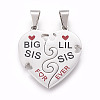 304 Stainless Steel Split Pendants STAS-F168-10P-1