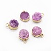 Natural Druzy Quartz Charms G-P396-07G-01-1