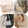 2Pcs Alloy Pink and White Enamel Flower Tassel Bag Decorative Chains AJEW-BBC0001-05-5