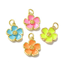 Rack Plating Brass Enamel Charms KK-O142-56G