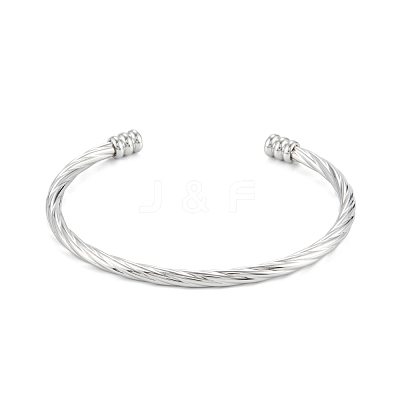 Non-Tarnish 304 Stainless Steel Cuff Bangles BJEW-K222-01P-1