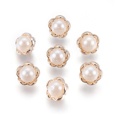 Plastic Shank Buttons BUTT-WH0012-07-1