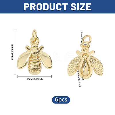 6Pcs Brass Pendants KK-CA0003-84-1