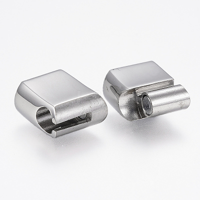 Tarnish Resistant 304 Stainless Steel Magnetic Clasps with Glue-in Ends STAS-F130-25P-1