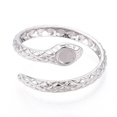 304 Stainless Steel Cuff Rings Components STAS-N113-06P-1