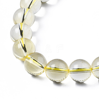 Synthetic Citrine Beaded Stretch Bracelets BJEW-Q692-48A-1