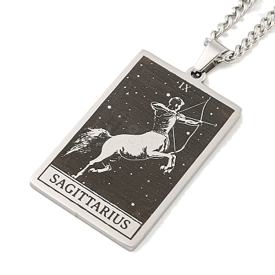 Non-Tarnish 304 Stainless Steel Tarot Pendant Necklaces NJEW-A026-01P-09-1