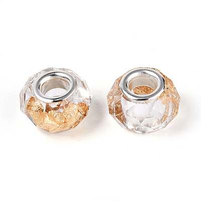 Transparent Resin Rondelle European Beads RESI-N044-01-1
