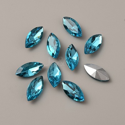 Glass Rhinestone Cabochons RGLA-WH0001-08H-1